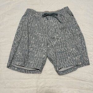 Lululemon Grey Pattern Shorts Linerless 9"